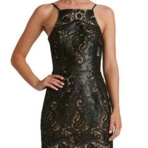 DRESS THE POPULATION Julie Sequin Lace Sheath in Black - size M #94